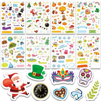 Imagen del producto de Sticker-Set Jahreszeiten, 340+ Motive, Scrapbook, Fotoalbum, Bullet Journal
