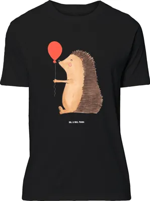 Produktbild von Mr. & Mrs. Panda Größe XL T-Shirt Igel Luftballon - Schwarz - Geschenk, Tshirt, Shirt, Happy Birthday, Glückwunsch, Lustige Sprüche, Geburtstag, Herzlichen, Ballon