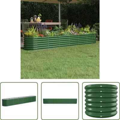Produktbild von The Living Store Hochbeet Pulverbeschichteter Stahl 260x40x36 cm Grün