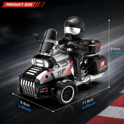 Produktbild von Mini-RC-Driftauto - Ferngesteuertes Rennfahrzeug - Maßstab 1:43 - 2,4 GHz - Allradantrieb - Bürstenloser Motor - LED-Scheinwerfer - Grau