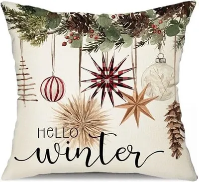 Image de Taie d'oreiller 45 x 45 cm Motif de Noël Boho POD183