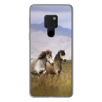 Produktbild von MuchoWow® Handyhülle Schutzhülle Hülle für Huawei P40 Lite Pferde - Gras - Berge Silikon Softcase Handy Hülle - Handy
