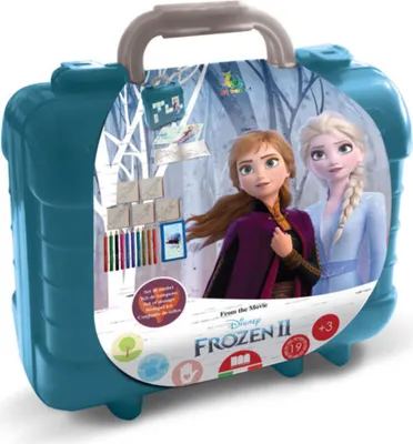 Produktbild von Disney Frozen Die Eiskönigin Travel Set Koffert - Malset - Stempelset - Mit Malbuch