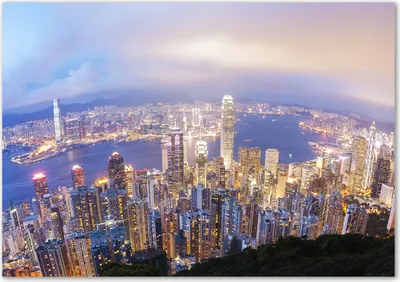 Produktbild von Tulup® Leinwandbild - 100x70 cm - Wandkunst - Drucke auf Leinwand - Leinwanddruck  - Sehenswürdigkeiten & Architektur - Mehrfarbig - Hongkong-Panorama