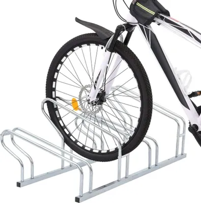 Immagine prodotto di Supporto per 4 Bici da Pavimento Autoportante Acciaio Zincato