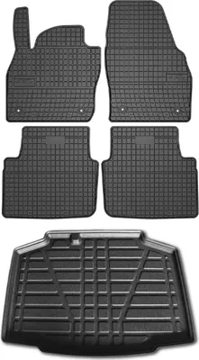 Produktbild von Fußmatten & Kofferraumwanne Set für Skoda Kamiq 2020-2025 Gummi TPE Schwarz 5x