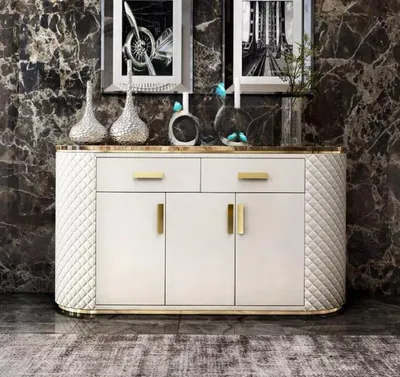Obrázek produktu pro Komoda designová dřevěná skříňka příborník příborník bílý