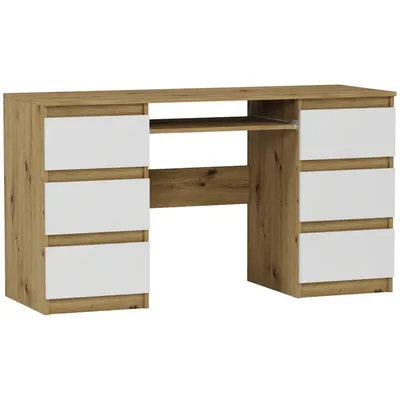 Obrázek produktu pro Psací stůl počítačový 135 cm 6 zásuvek FRAMIRE N-32 artisan mix