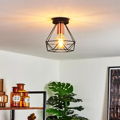 Produktbild von Ozieri »Ozieri« 1-flammige Deckenlampe aus Metall in Schwarz und Kupfer
