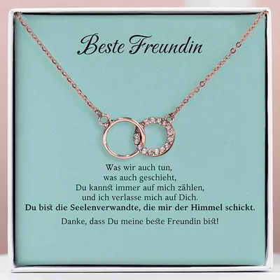 Produktbild von Halskette aus Roségold mit Zirkonia-Kristallen - Beste Freundin - NILAH_FOREVERNECKLACE
