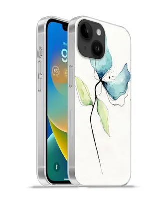 Produktbild von MuchoWow® Handyhülle Schutzhülle Hülle für Apple iPhone 14 - Softcase Blumen - Aquarell - Blau Silikon Softcase Handy Hülle - Mobiltelefonhülle