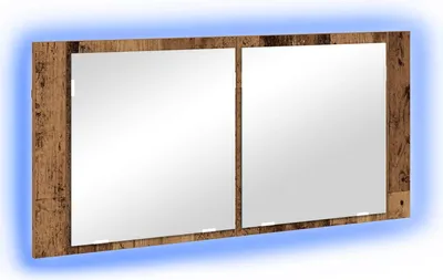 Immagine prodotto di vidaXL Armadio a specchio LED in legno recuperato 100 x 12 x 45 cm Materiale a base di legno