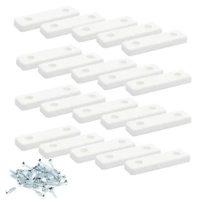 Produktbild von 20x sossai Möbelgleiter in Weiß inkl. Schrauben 50x14x5mm Bodenabstandshalter Möbelpads Möbelfüße zum Anschrauben