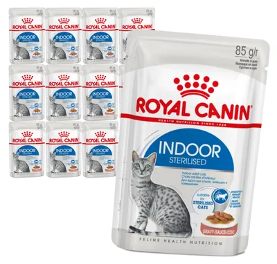 Zdjęcie produktu dla Royal Canin Indoor Sterilised w Sosie i Galaretce 12x85g Karma Mokra Dla Kotów Sterylizowanych Niewychodzących