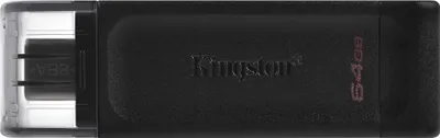 Obrázek produktu pro Kingston Technology DataTraveler 64GB 70 s rozhraním USB-C 3.2 1. generace, 64 GB, USB typu C, 3.2 Gen 1 (3.1 Gen 1), Čepice, 7 g, Černá