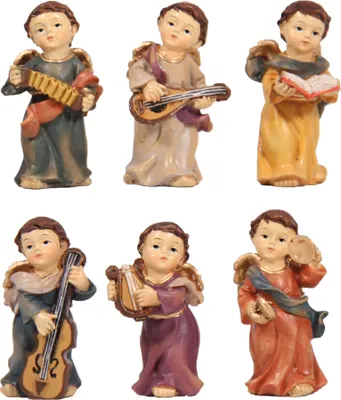 Produktbild von Schutzengel Engelsgruppe stehend, 6er Set, 5 cm, Polyresin Deko