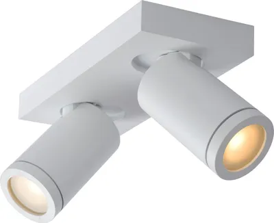 Produktbild von Badezimmerleuchte Aluminium GU10 IP44 verstellbar Weiß 2-flammig länglich warmweißes Licht 2200 K 320 lm
