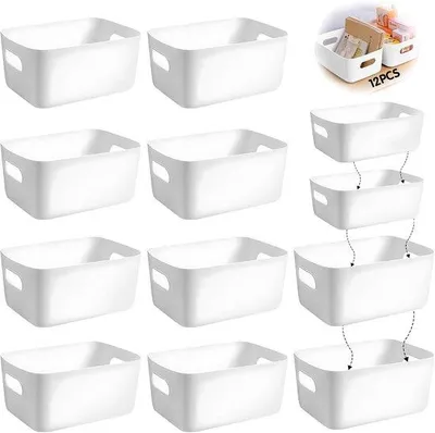 Produktbild von Famanu Aufbewahrungsboxen Set – 12 Kunststoff-Organizer mit Griffen