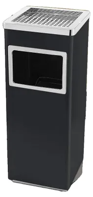 Obrázek produktu pro Venkovní popelník, odolná ocelová konstrukce, velká kapacita, černý, 36 l