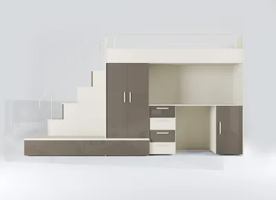 Image de Lit mezzanine avec bureau – Une solution compacte pour la chambre de vos enfants.