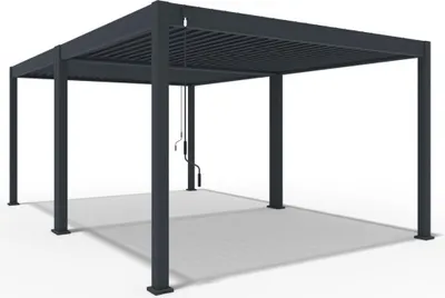 Produktbild von Weide Classic | Pergola Aluminium freistehend | 4 x 6 M | Lamellendach anthrazit + Verbindungskit 4 Meter