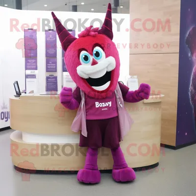 Zdjęcie produktu dla Purpurowa REDBROKOLY postać w kostiumie maskotki Zębowej Wróżki ubrana w dresy i klipsy z szalikiem