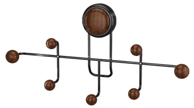 Produktbild von Saugnapfhaken mit mehreren Haken, bohrfreie Wandmontage, große Ablagefläche, Wandregal für Eingangsbereich, Schlafzimmer, Badezimmer