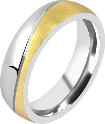 Produktbild von Akzent Edelstahl Herren-Partnerring, silber- & goldfarben