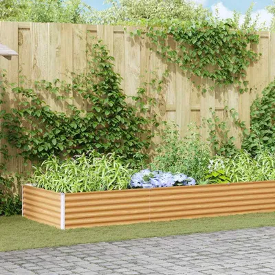Zdjęcie produktu dla vidaXL Podwyższone łóżko jasnobrązowe 775 x 100 x 36 cm Stal ocynkowana