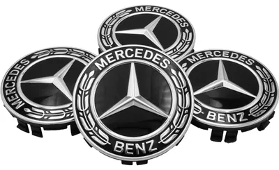 Produktbild von Mercedes-Benz Radnabendeckel Satz, Stern mit Lorbeerkranz, schwarz