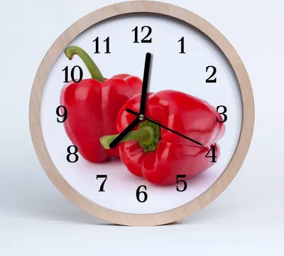 Produktbild von Holzuhr 20fi cm wanduhr - Pfeffer für die Küche