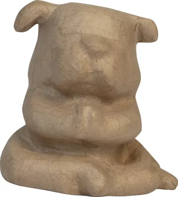 Produktbild von Décopatch Kleines Pappmaché, braun, Yoga-Bulldogge 13,5cm - Kartonbraun SA222C