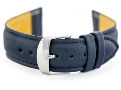 Immagine prodotto di Cintura in pelle per l'orologio W83L - Blu navy - 16 mm