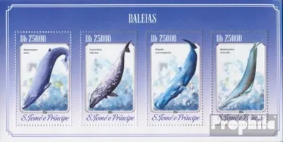 Produktbild von Briefmarken Sao Tome e Principe 2014 Mi 5840-5843 Kleinbogen (kompl. Ausgabe) postfrisch Wale