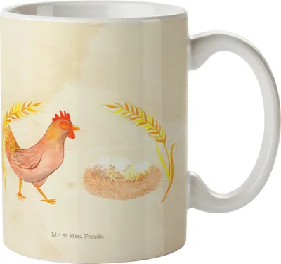 Produktbild von Mr. & Mrs. Panda Plastikbecher Huhn Stolz - Vintage - Geschenk, Henne, Kindergarten Tasse, Haferl, Pott, Landwirtin, Hahn, Geburt, Kinderbecher, Bauernhof, Kindertasse