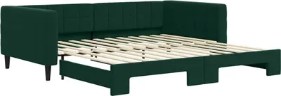 Produktbild von vidaXL Tagesbett Ausziehbar Dunkelgrün 100x200 cm Samt
