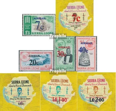 Produktbild von Briefmarken Sierra Leone 1964 Mi 294-301 (kompl.Ausg.) postfrisch Flugpost