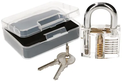Produktbild von KOTARBAU® Lockpicking Set Transparentes Vorhängeschloss Trainingsschloss Übungsschloss zum Üben von Notöffnen von Schlössern