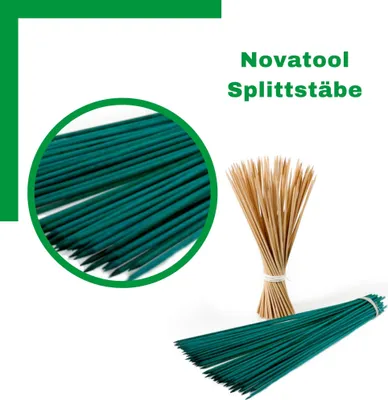 Produktbild von Novatool 200x Splittstäbe 70 cm x 6 mm I Grün I Pflanzstäbe Rankhilfe Bambus Stab Bambusstäbe Bambusstange Pflanzen Stütze Holzstab plant stakes
