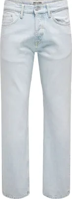 Produktbild von ONLY & SONS Helle Denim Jeans mit geradem Bein und Five-Pocket-Design Größe: 29W / 32L