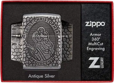 Obrázek produktu pro Zapalova? Zippo Armor St. Christophorus 60005200 benzínový s 3D 360° MultiCut gravurou