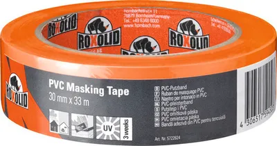 Produktbild von ROXOLID PVC Masking Tape Abdeckband Putzband Orange 30 mm x 33 m