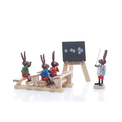 Produktbild von Osterdekoration Hasenschule klein bunt Höhe 5cm NEU