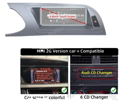 Obrázek produktu pro Autorádio, dotykový displej, kompatibilní se smartphony, kompatibilní s vozy Audi A4 B8 (2008-2009), A4 8G128 s multimediálním systémem MMI 2G