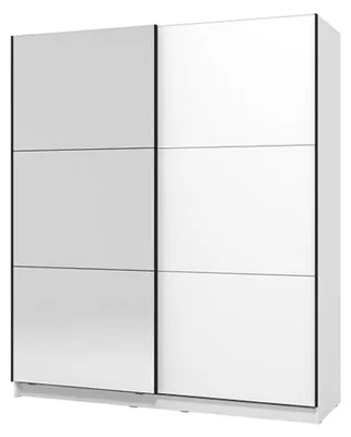 Produktbild von Dmora Großer Kleiderschrank Verzino 179x210 cm Weiß, Kleiderständer 5 Regale