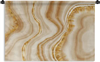 Produktbild von MuchoWow® Wandteppich Wandbehang Marmor - Gold - Muster 150x100 cm Tapisserie Dekoration Wandtuch - Waschbar - Tapisserien - Wand-Decke