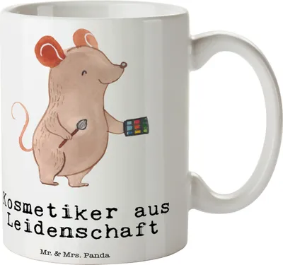 Produktbild von Mr. & Mrs. Panda Kaffeebecher Kosmetiker Leidenschaft - Weiß - Geschenk, Kaffeepott, Trinkbecher, Kaffeetasse, haferl, Ausbildung, Beauty Salon, Visagist, Tasse, Spruch