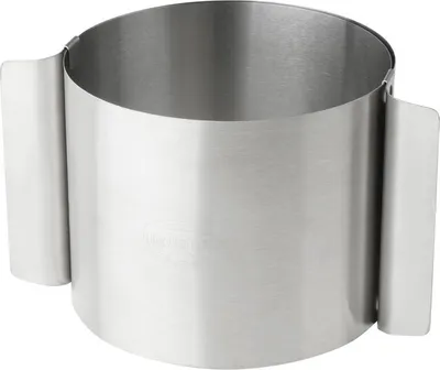 Produktbild von Dr. Oetker Dessert- und Tortenring KÜCHENHELFER PROFI, verstellbarer Küchenhelfer von 10 - 18 cm, Backzubehör zum Schichten oder Füllen von Torten, Backhelfer aus Edelstahl (Farbe: Silber)