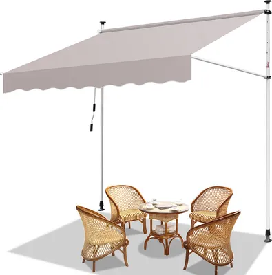 Immagine prodotto di Tenda da sole Jopassy senza forature Tenda da sole regolabile in altezza per balcone Tenda da sole per balcone 200 cm Beige