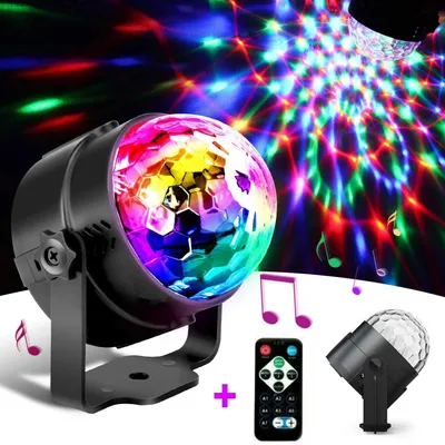 Image de Boule à facettes LED effet de lumière RGB éclairage de scène lumière de fête mariage